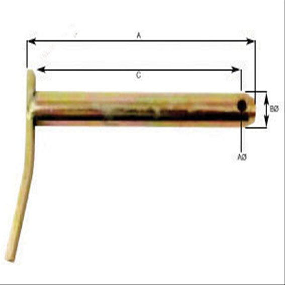 Immagine di DRAWBAR PIN LONG A: 316 AØ: 8 BØ: 19 C: 297 mm
