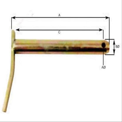 Immagine di DRAWBAR PIN LONG A: 316 AØ: 8 BØ: 19 C: 297 mm